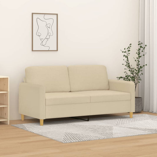 Divano a 2 Posti Crema 140 cm in Tessuto | homemem39