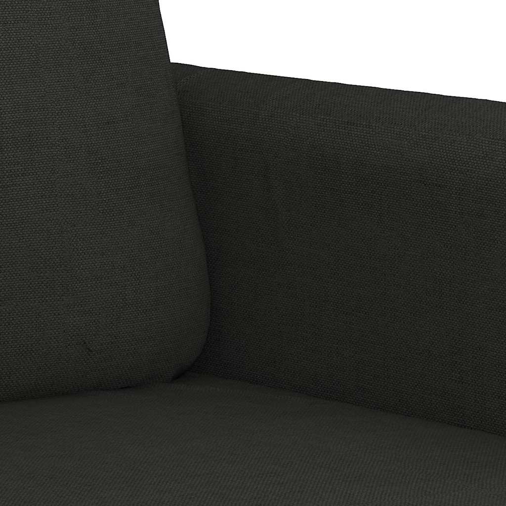 Divano a 2 Posti Nero 120 cm in Tessuto | homemem39