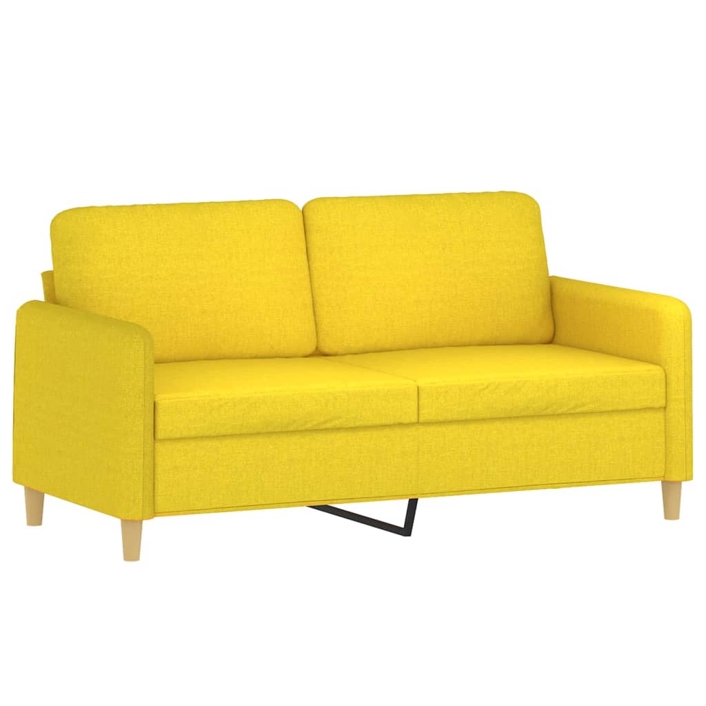 Divano a 2 Posti Giallo Chiaro 140 cm in Tessuto | homemem39