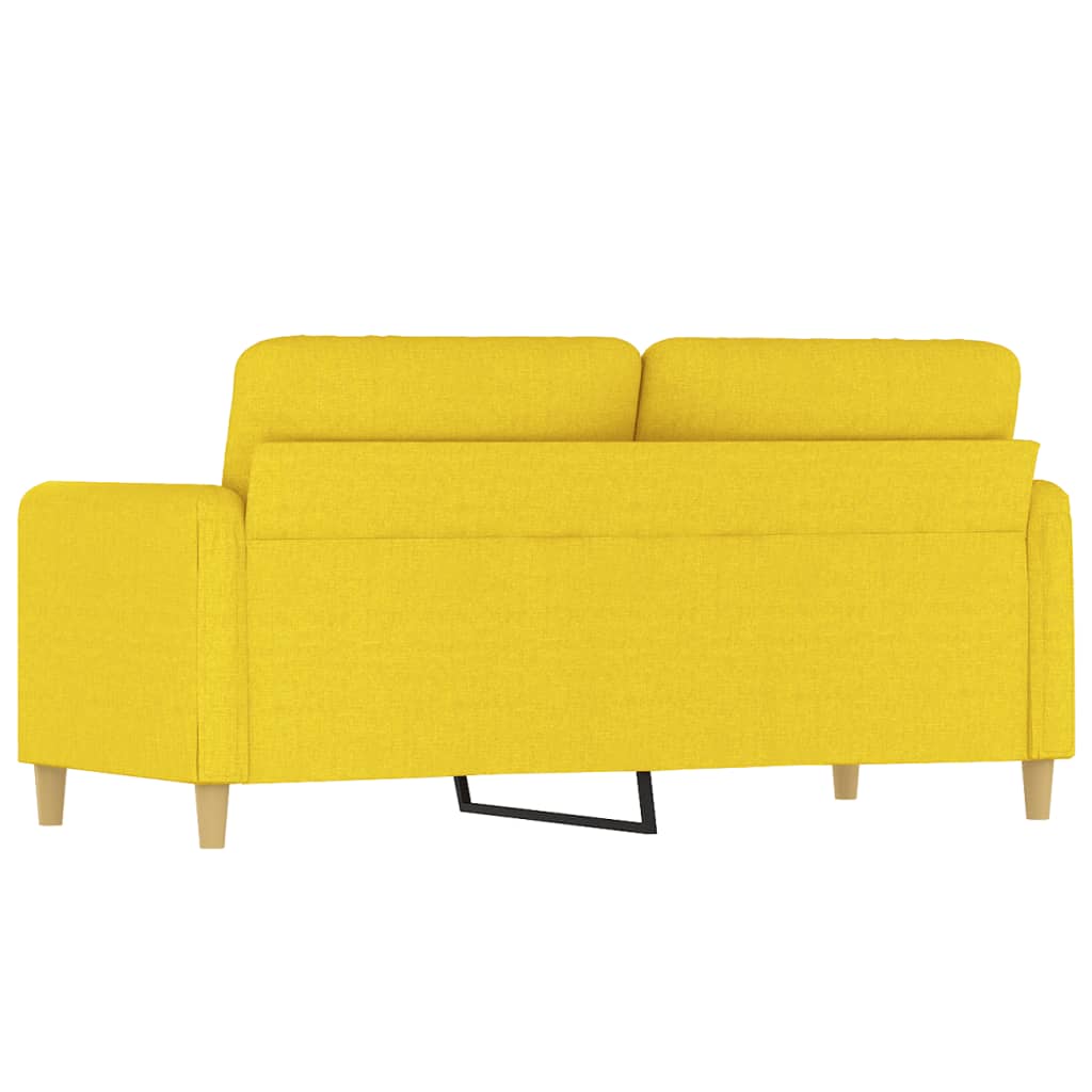 Divano a 2 Posti Giallo Chiaro 140 cm in Tessuto | homemem39