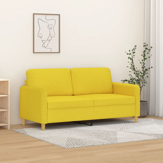 Divano a 2 Posti Giallo Chiaro 140 cm in Tessuto | homemem39
