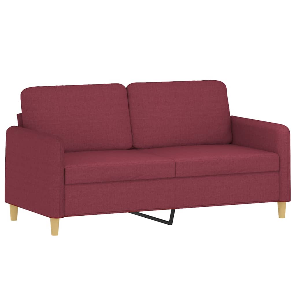 Divano a 2 Posti Rosso Vino 140 cm in Tessuto | homemem39