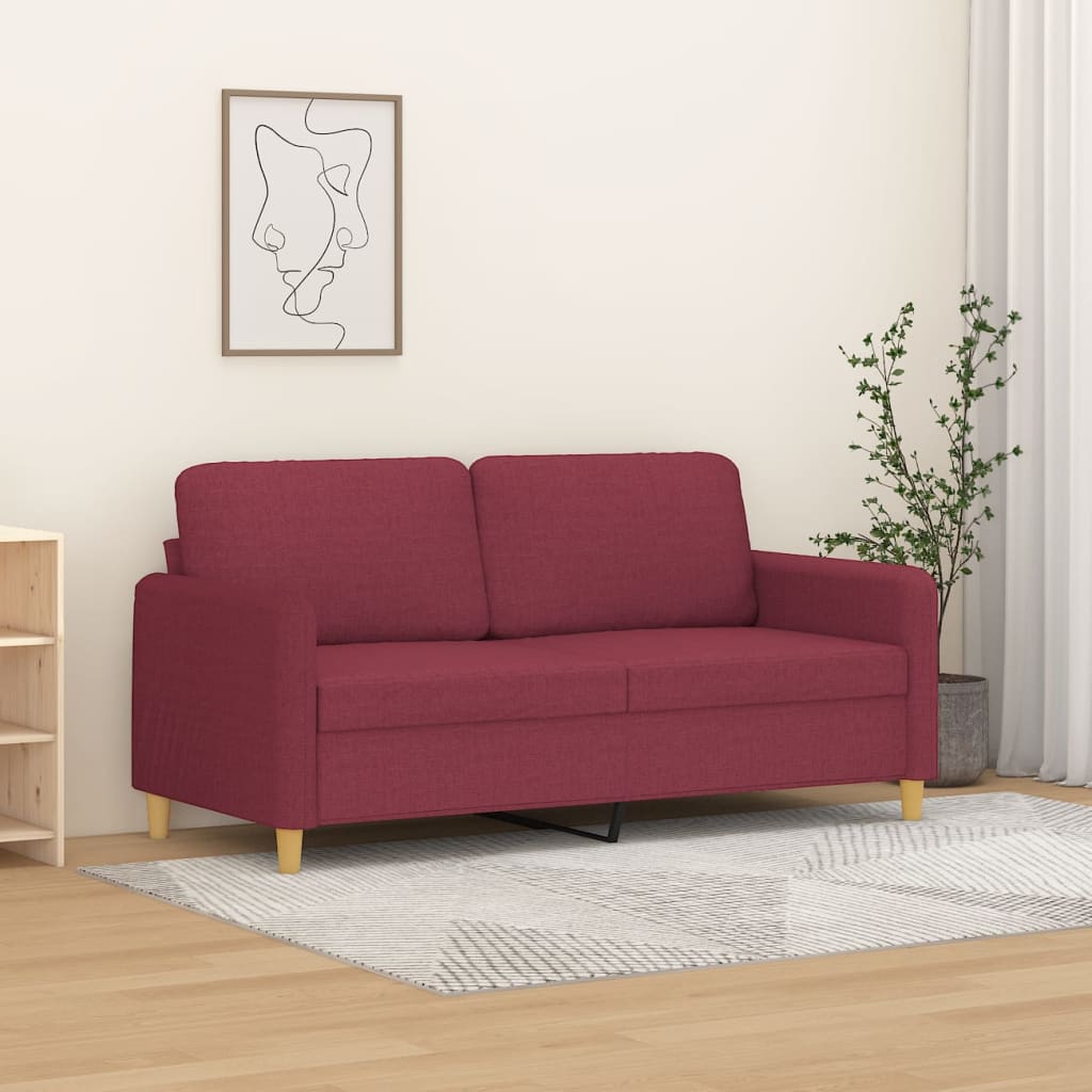 Divano a 2 Posti Rosso Vino 140 cm