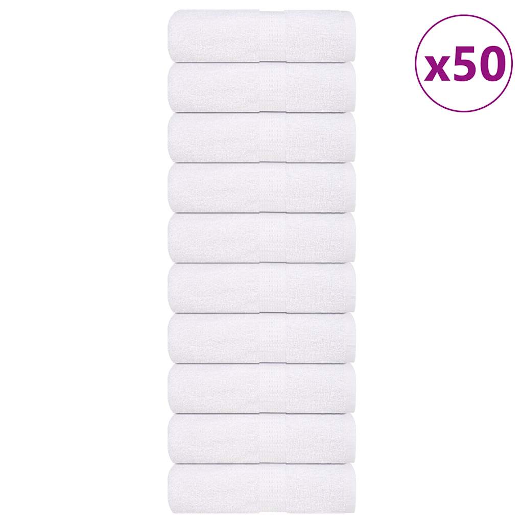 Asciugamani per Sapone 50 pz Bianco 30x30cm 360g/m² 100% Cotone