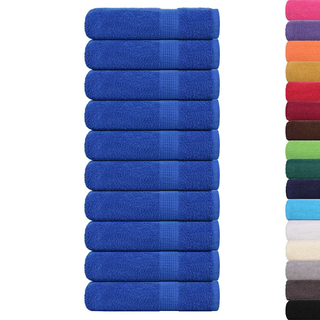 Asciugamani da Bagno 10pz Blu 100x150cm 360g/m² 100% Cotone