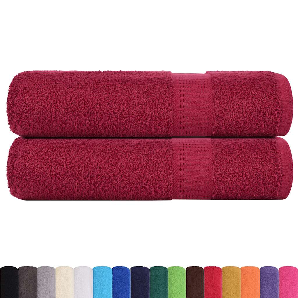 Asciugamani 2 pz Bordò 50x100 cm 360 g/m² 100% Cotone - homemem39