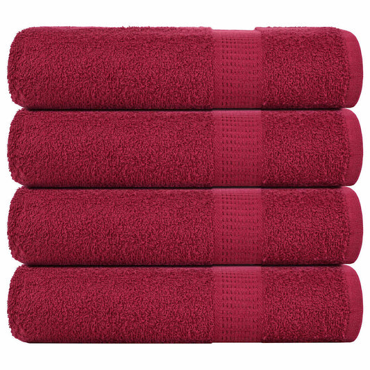 Asciugamani Doccia 4 pz Bordeaux 70x140 cm 360 g/m² 100% Cotone