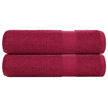 Asciugamani da Bagno 2pz Bordeaux 100x150cm 360g/m² 100% Cotone