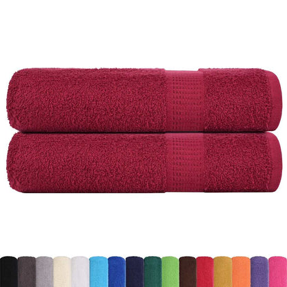 Asciugamani da bagno FROGN 2 pz Bordeaux 100x150 cm 360 g/m²