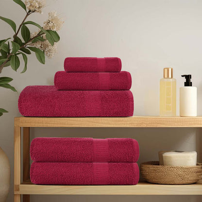 Asciugamani da Bagno 2pz Bordeaux 100x150cm 360g/m² 100% Cotone