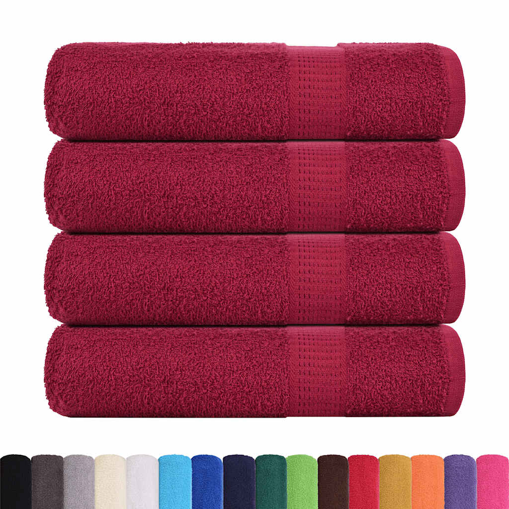 Asciugamani da Bagno 4pz Bordeaux 100x150cm 360g/m² 100% Cotone - homemem39