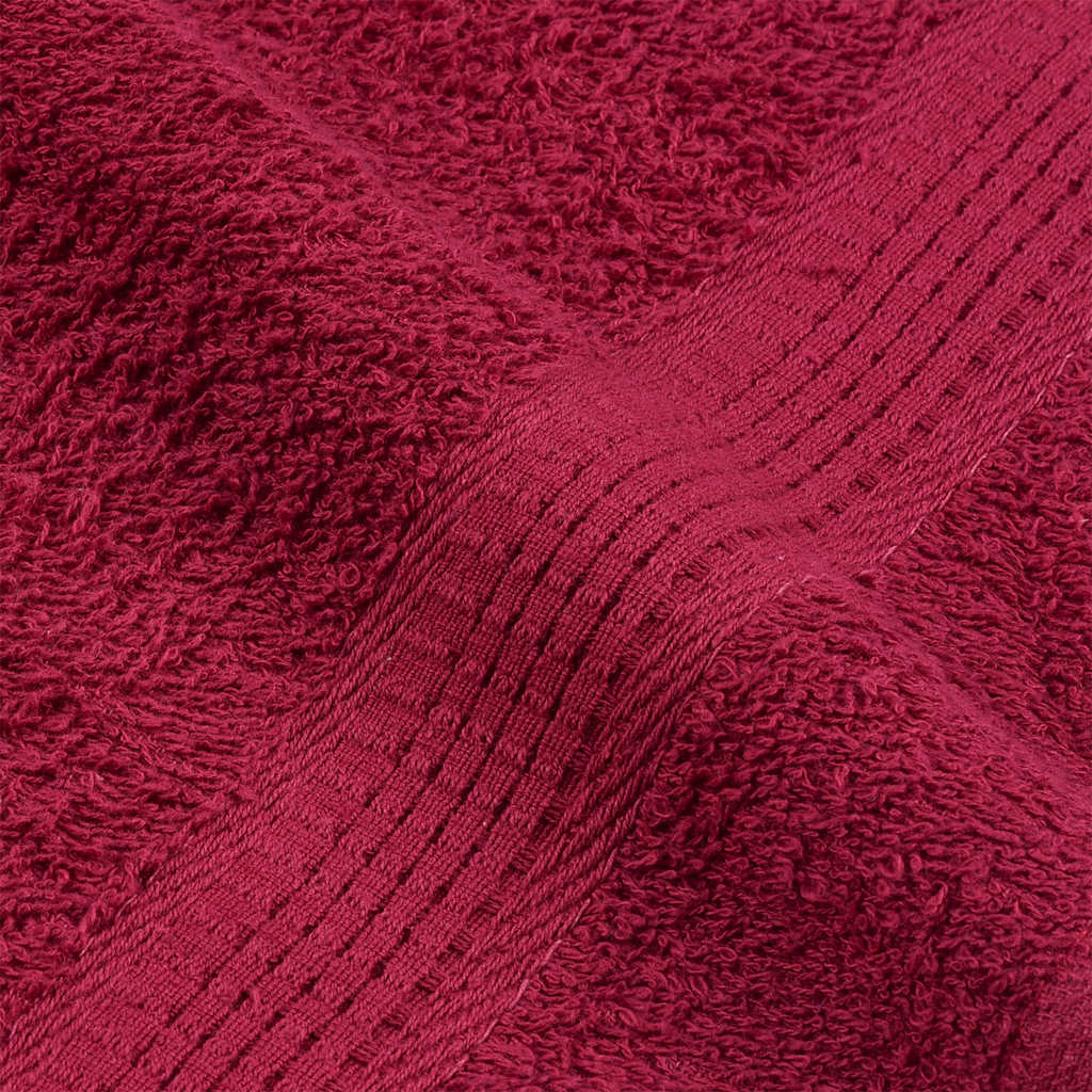 Asciugamani da Bagno 10 pz Bordeaux 100x150 cm 100% Cotone