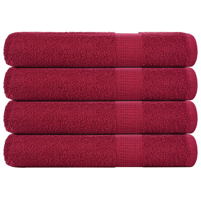 Asciugamani 4 pz Bordeaux 100x200 cm 360 g/m² 100% Cotone - homemem39