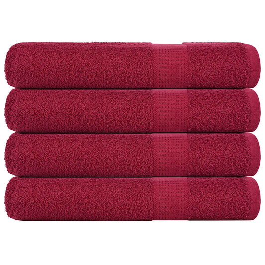 Asciugamani 4 pz Bordeaux 100x200 cm 360 g/m² 100% Cotone