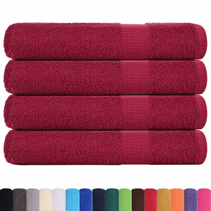 Asciugamani 4 pz Bordeaux 100x200 cm 360 g/m² 100% Cotone - homemem39