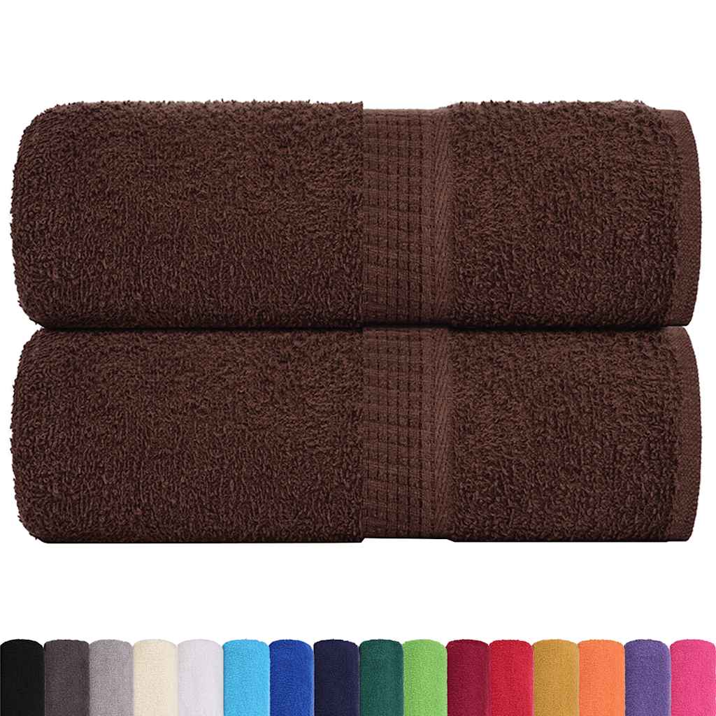 Asciugamani Ospiti 2 pz Marrone 30x50 cm 360 g/m² 100% Cotone - homemem39