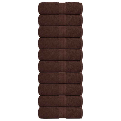 Asciugamani per ospiti FROGN 10 pz Marrone 30x50 cm 360 g/m²