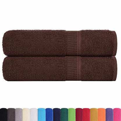 Asciugamani 2 pz Marrone 50x100 cm 360 g/m² 100% Cotone - homemem39