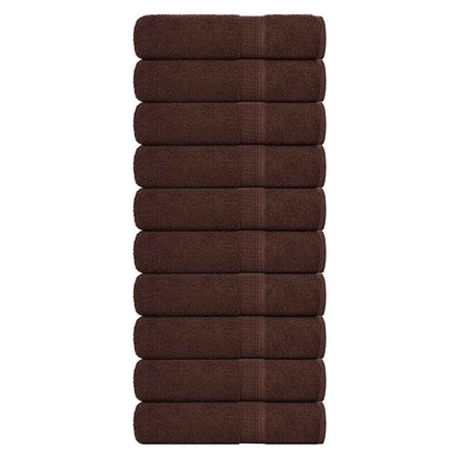 Asciugamani 10 pz Marrone 50x100 cm 360 g/m² 100% Cotone - homemem39