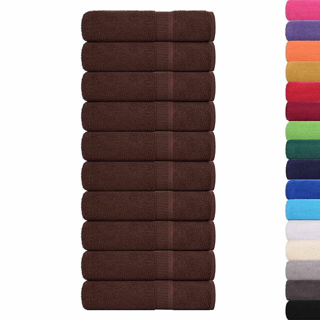 Asciugamani 10 pz Marrone 50x100 cm 360 g/m² 100% Cotone - homemem39