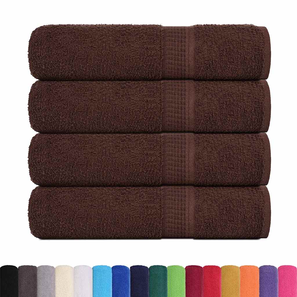 Asciugamani da Bagno 4 pz Marrone 100x150cm 360g/m² 100% Cotone - homemem39