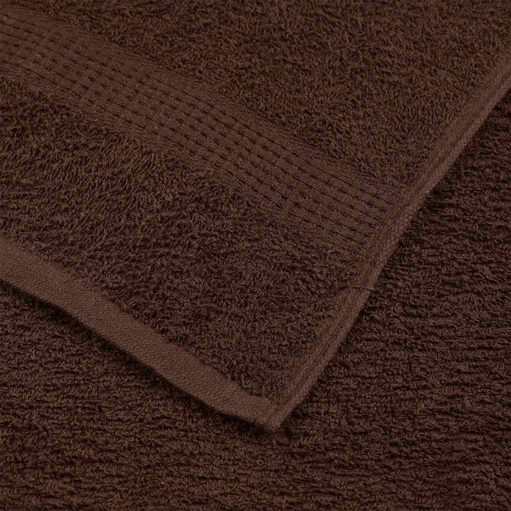 Asciugamani da Bagno 10pz Marrone 100x150cm 360g/m² 100% Cotone