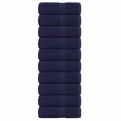 Asciugamani Ospiti 10pz Blu Marino 30x50cm 360 g/m² 100% Cotone