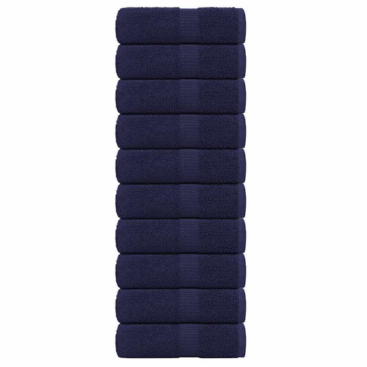 Asciugamani Ospiti 10pz Blu Marino 30x50cm 360 g/m² 100% Cotone