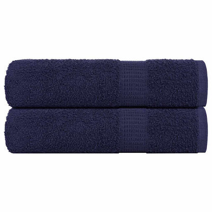 Asciugamani 2 pz Blu Marino 50x100 cm 360 g/m² 100% Cotone - homemem39