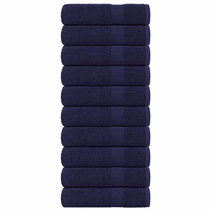 Asciugamani 10 pz Blu Marino 50x100 cm 360 g/m² 100% Cotone