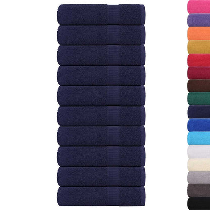 Asciugamani 10 pz Blu Marino 50x100 cm 360 g/m² 100% Cotone