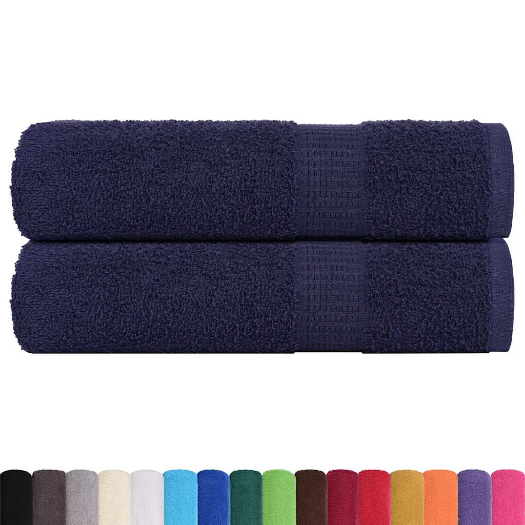 Asciugamani Doccia 2 pz Blu Marino 70x140cm 360g/m² 100% Cotone - homemem39