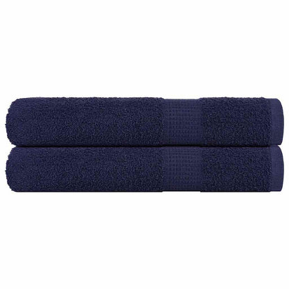 Asciugamani 2 pz Blu Marino 100x200 cm 360 g/m² 100% Cotone