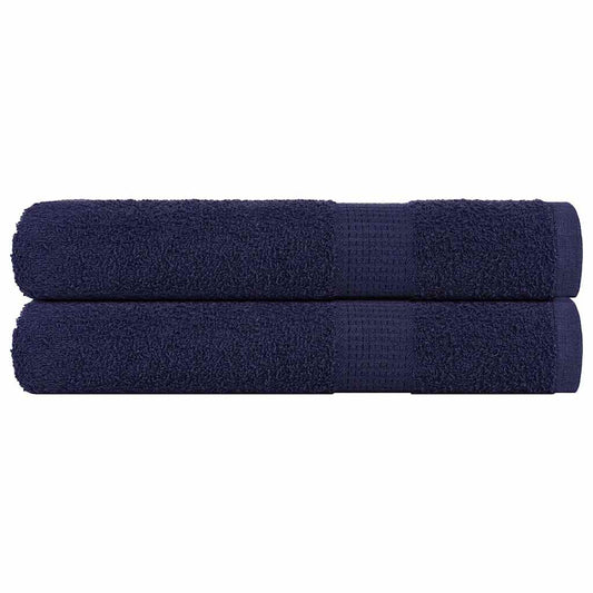 Asciugamani 2 pz Blu Marino 100x200 cm 360 g/m² 100% Cotone