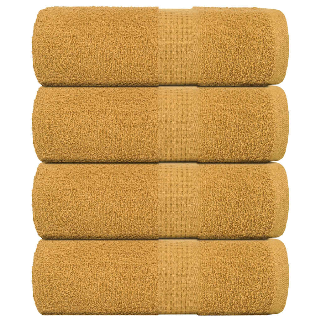 Asciugamani per Sapone 4 pz Oro 30x30 cm 360 g/m² 100% Cotone