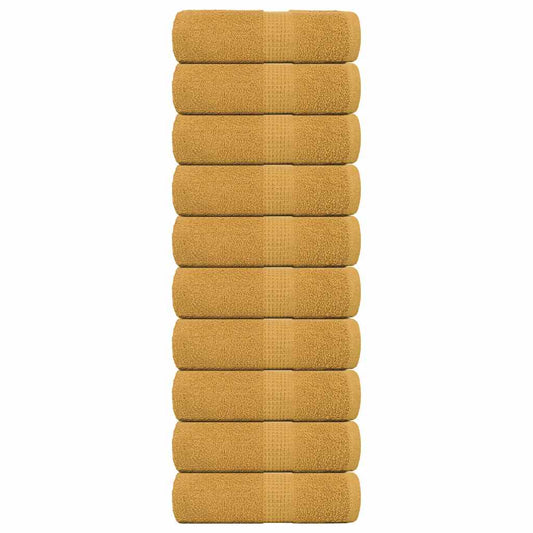 Asciugamani Ospiti 10 pz Oro 30x50 cm 360 g/m² 100% Cotone