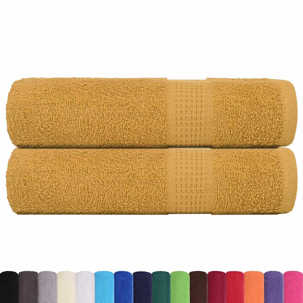 Asciugamani Doccia 2 pz Oro 70x140 cm 360 g/m² 100% Cotone - homemem39