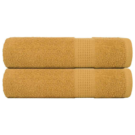 Asciugamani da Bagno 2 pz Oro 100x150 cm 360 g/m² 100% Cotone