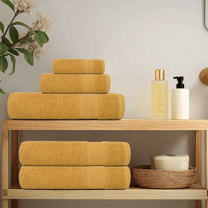 Asciugamani da Bagno 10 pz Oro 100x150cm 360 g/m² 100% Cotone