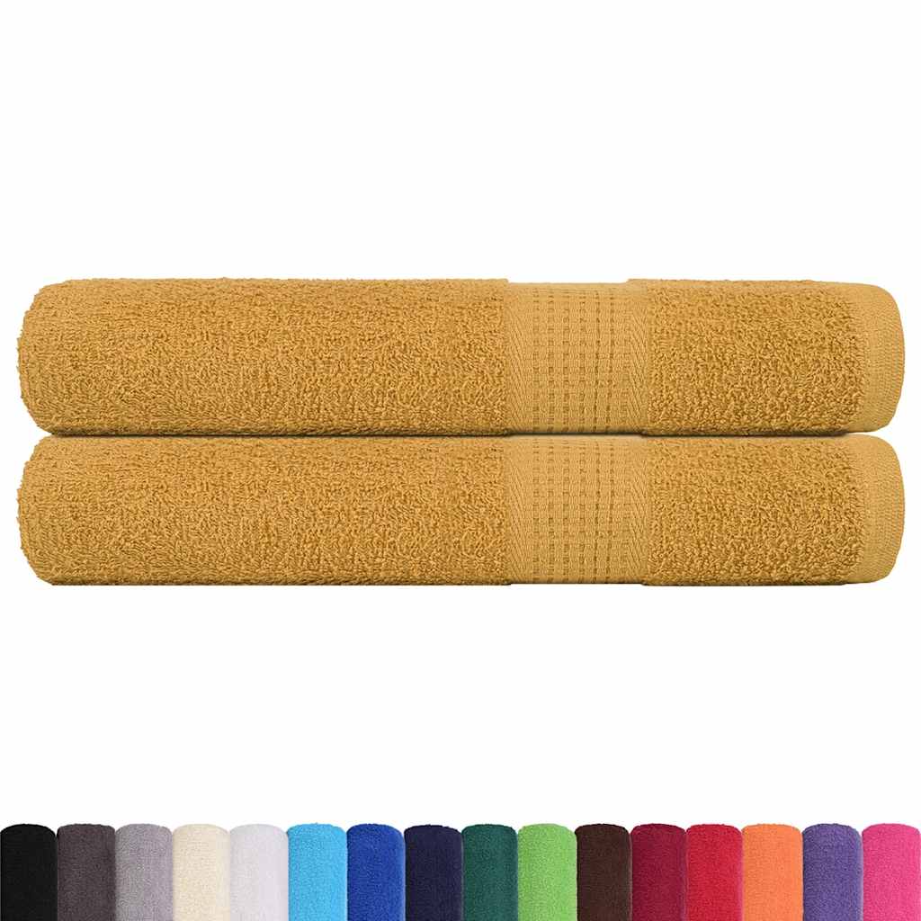 Asciugamani 2 pz Oro 100x200 cm 360 g/m² 100% Cotone - homemem39