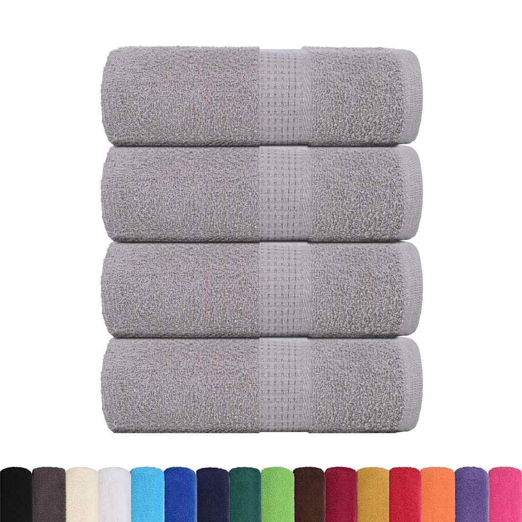 Asciugamani Ospiti 4 pz Grigio 30x50 cm 360 g/m² 100% Cotone