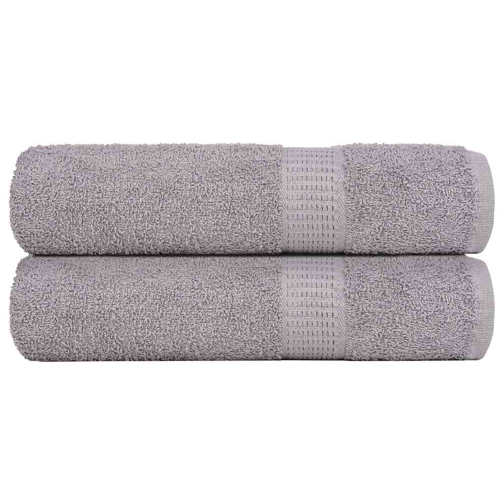 Asciugamani 2 pz Grigio 50x100 cm 360 g/m² 100% Cotone - homemem39