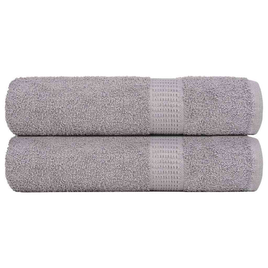 Asciugamani 2 pz Grigio 50x100 cm 360 g/m² 100% Cotone