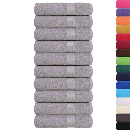 Asciugamani 10 pz Grigio 50x100 cm 360 g/m² 100% Cotone - homemem39