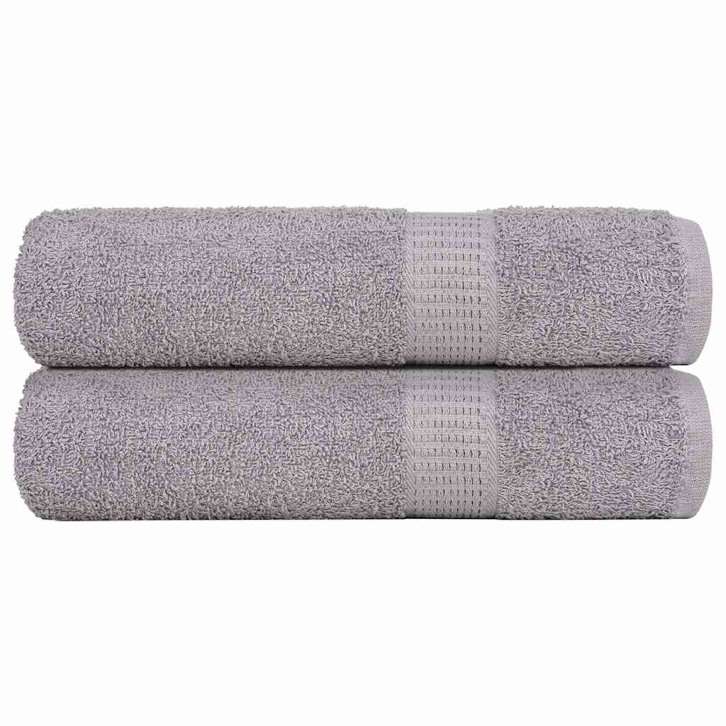 Asciugamani Doccia 2 pz Grigio 70x140 cm 360 g/m² 100% Cotone - homemem39