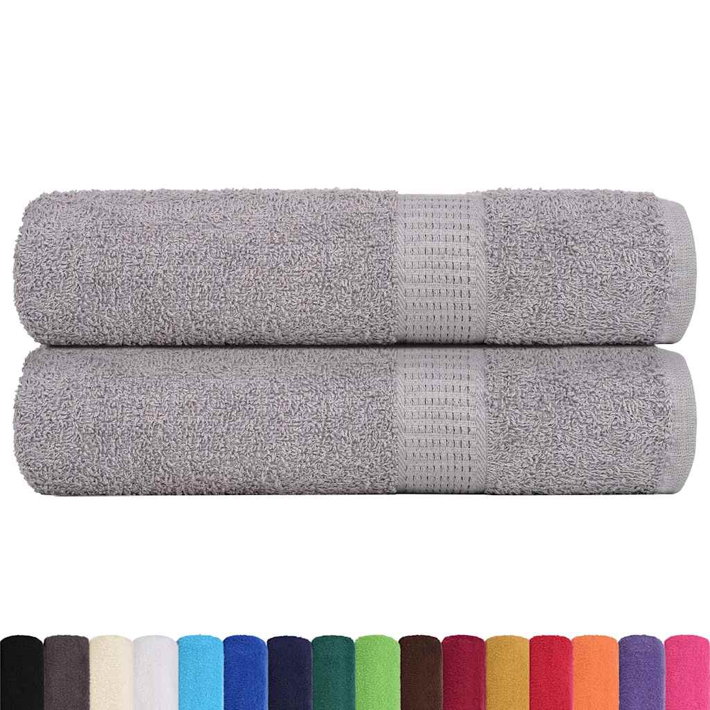 Asciugamani Doccia 2 pz Grigio 70x140 cm 360 g/m² 100% Cotone - homemem39