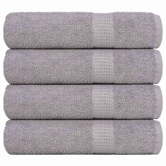 Asciugamani da Bagno 4 pz Grigio 100x150cm 360g/m² 100% Cotone