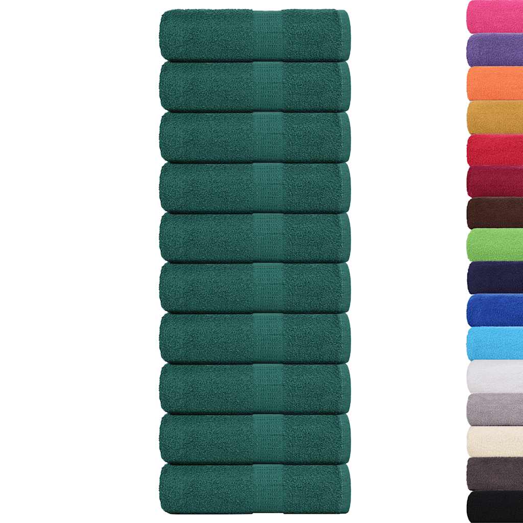 Asciugamani Ospiti 10 pz Verde 30x50 cm 360 g/m² 100% Cotone