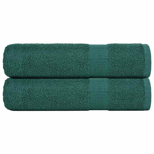 Asciugamani da Bagno 2 pz Verde 100x150cm 360g/m² 100% Cotone