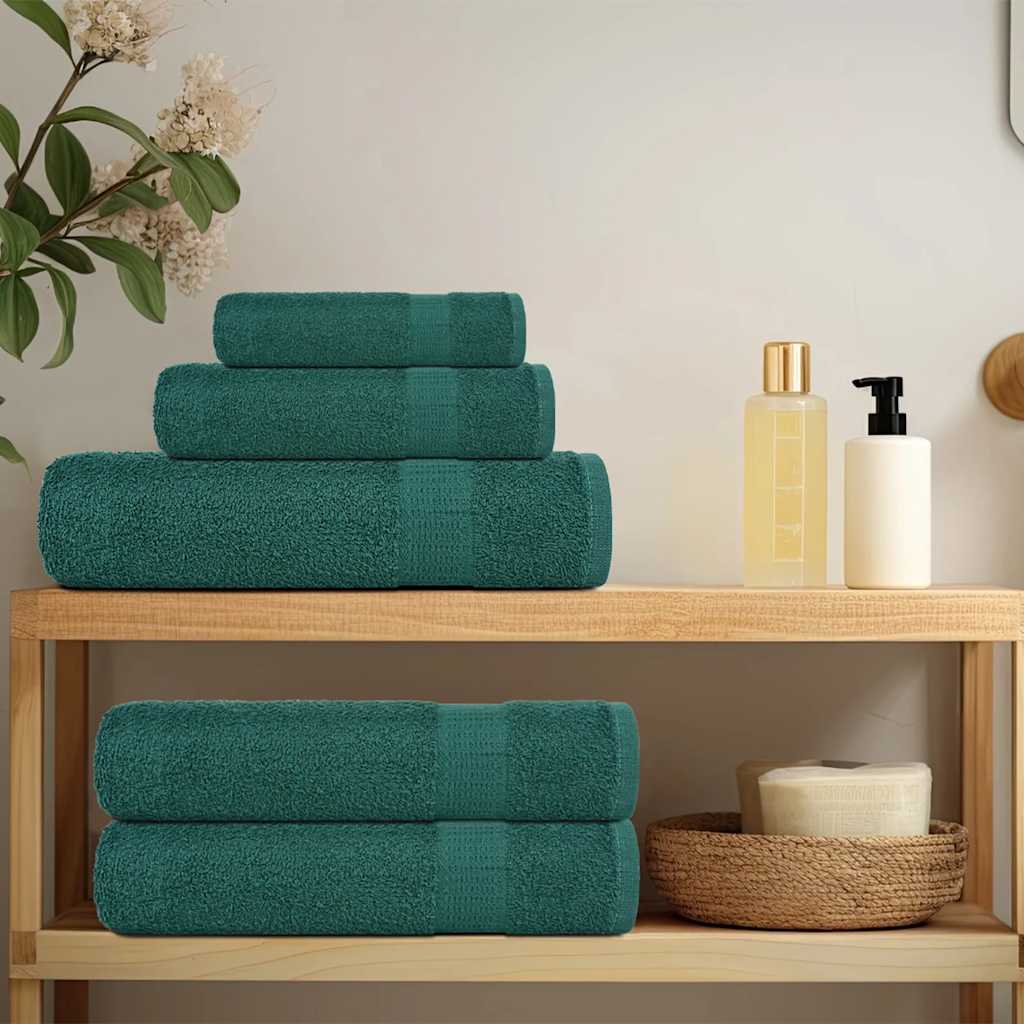 Asciugamani da Bagno 4 pz Verde 100x150cm 360g/m² 100% Cotone